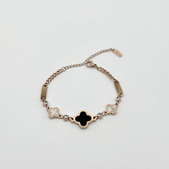 Elegant Rose Gold Clover Bracelet