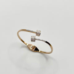 Elegant criss cross Rose Gold Bangle