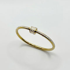 Elegant Zircon Gold Bangle