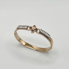 Clover Zircon Rose Gold Bangle