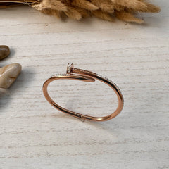 Casual Zircon Rose Gold Bangle