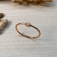 Elegant Zircon Rose Gold Bangle