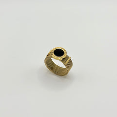 Roman Numeral Black Plate Ring