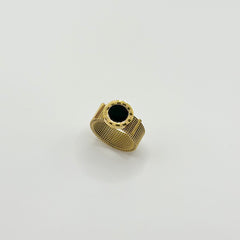 Roman Numeral Black Plate Ring