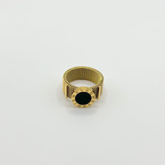 Roman Numeral Black Plate Ring