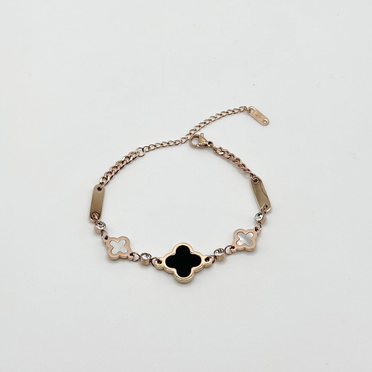 Elegant Rose Gold Clover Bracelet