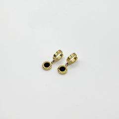 Roman Numeral Black Plate earings